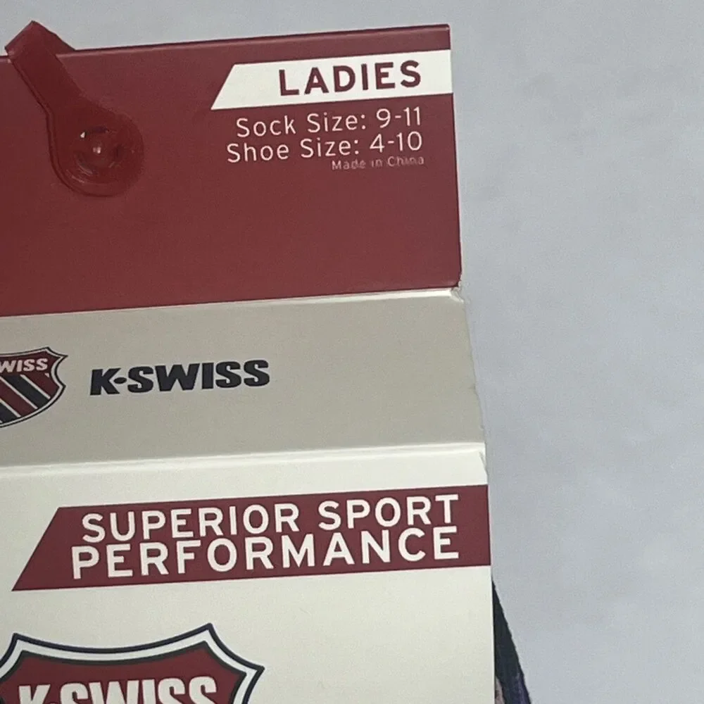 K Swiss Women's Low Cut Socks 6 Pack Shoe 4-10 Black Supreme Light $32‎ Heel Tab